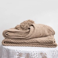130x160cm Cozy Decorative Knit Woven Throw Blanket Sofa Throw Bed Throw Bed Blanket