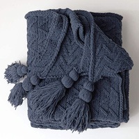 130x160cm Cozy Decorative Knit Woven Throw Blanket Sofa Throw Bed Throw Bed Blanket