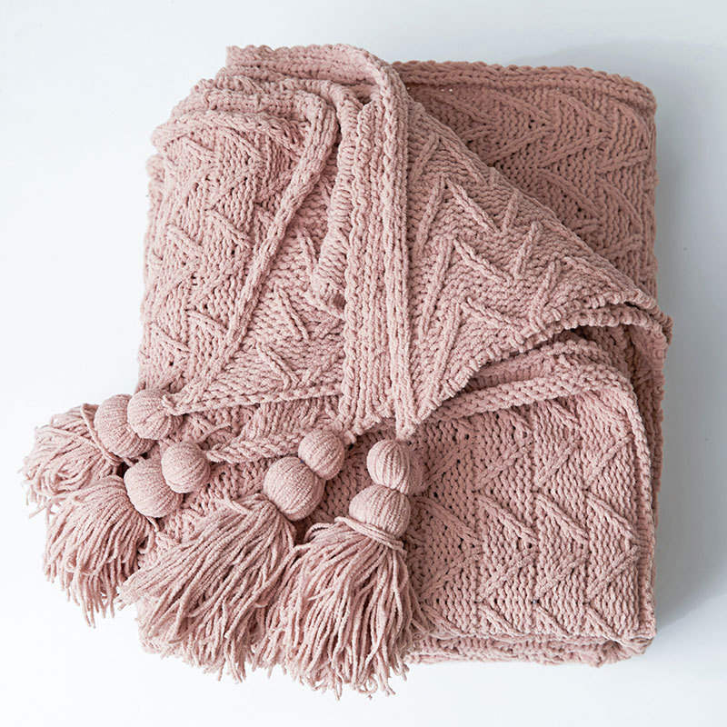 130x160cm Cozy Decorative Knit Woven Throw Blanket Sofa Throw Bed Throw Bed Blanket