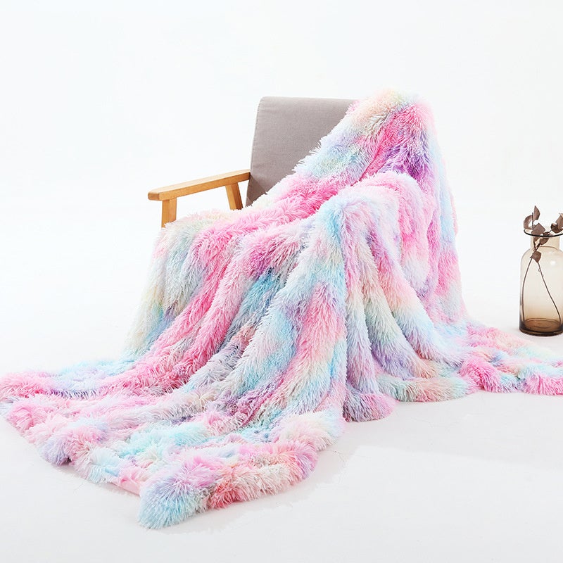 130x160cm Super Soft Long Coral Fleece Flurry Throw Blanket
