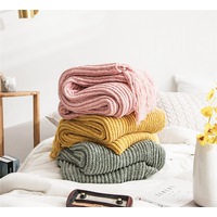 130x160cm Cozy Decorative Knit Woven Throw Blanket Sofa Throw Bed Throw Bed Blanket