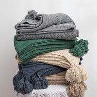 130x160cm Cozy Decorative Knit Woven Throw Blanket Sofa Throw Bed Throw Bed Blanket