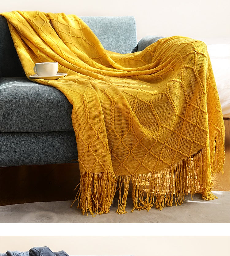 130x200cm Cozy Decorative Knit Woven Throw Blanket Sofa Throw Bed Throw Bed Blanket