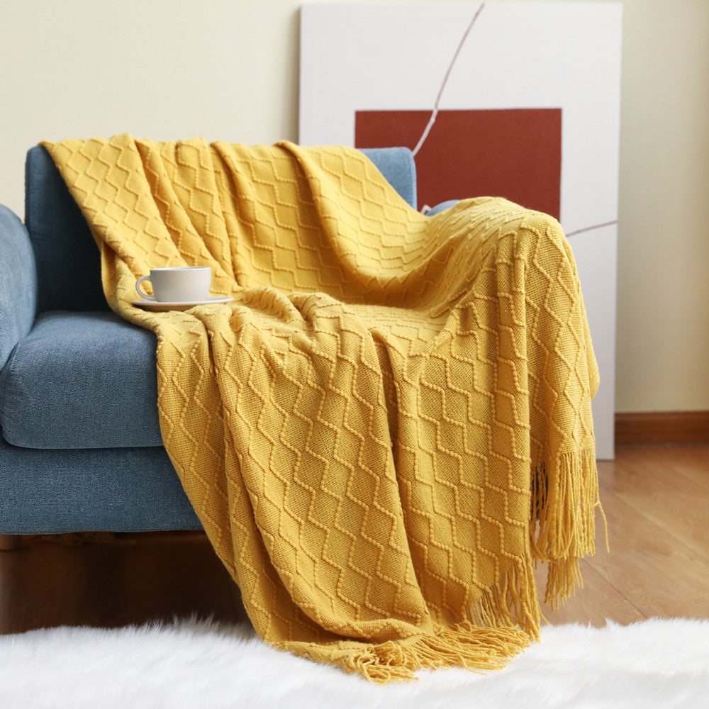 130x200cm Cozy Decorative Knit Woven Throw Blanket Sofa Throw Bed Throw Bed Blanket