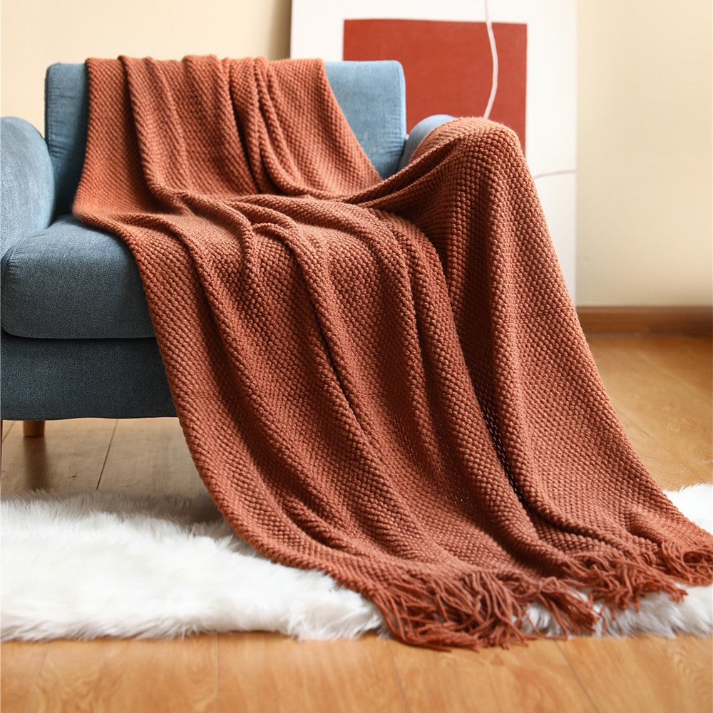 130x200cm Cozy Decorative Knit Woven Throw Blanket