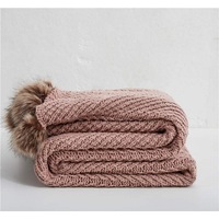 130x160cm Cozy Decorative Knit Woven Throw Blanket Sofa Throw Bed Throw Bed Blanket