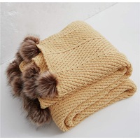 130x160cm Cozy Decorative Knit Woven Throw Blanket Sofa Throw Bed Throw Bed Blanket
