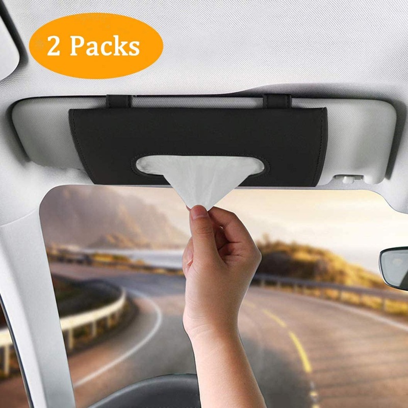 Buy 2 Pack Car Visor Tissue Holder Leather Napkin Cover Paper Tissue