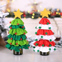 2 Pack Christmas Wine Bottle Cover Family Holiday Party Decorations Wine Bottle Bag