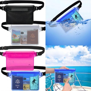 2 Pack Waterproof Pouch with Waist Strap Phone Bag for Boating Swimming Snorkeling Kayaking Beach Pool Water Park