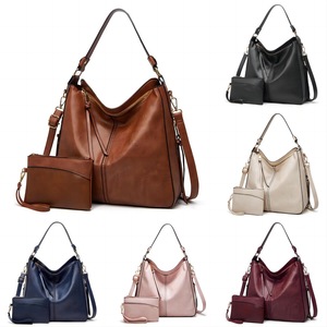 2Pcs/Set Women Handbag PU Leather Women Shoulder Bags Women Messenger Bag Ladies Casual Bag with Purse