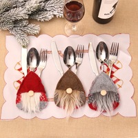 3 Pack Christmas Tableware Family Holiday Party Decorations Tableware Holder Silverware Holder