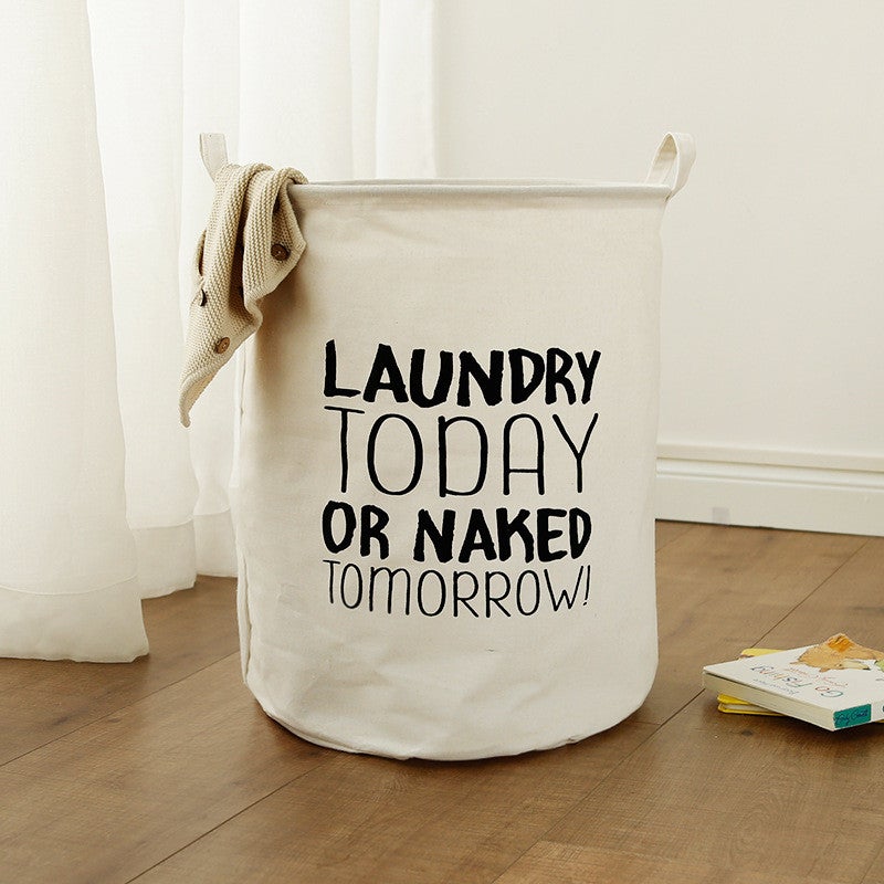 40*50cm Round Waterproof Laundry Hamper Storage Basket Organizer,Laundry Today Or Naked Tomorrow