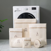 6 Pcs Mesh Laundry Bags Laundry Baskets Laundry Hampers Travel Storage Organizer Pack,Beige