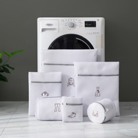6 Pcs Mesh Laundry Bags Laundry Baskets Laundry Hampers Travel Storage Organizer Pack,White