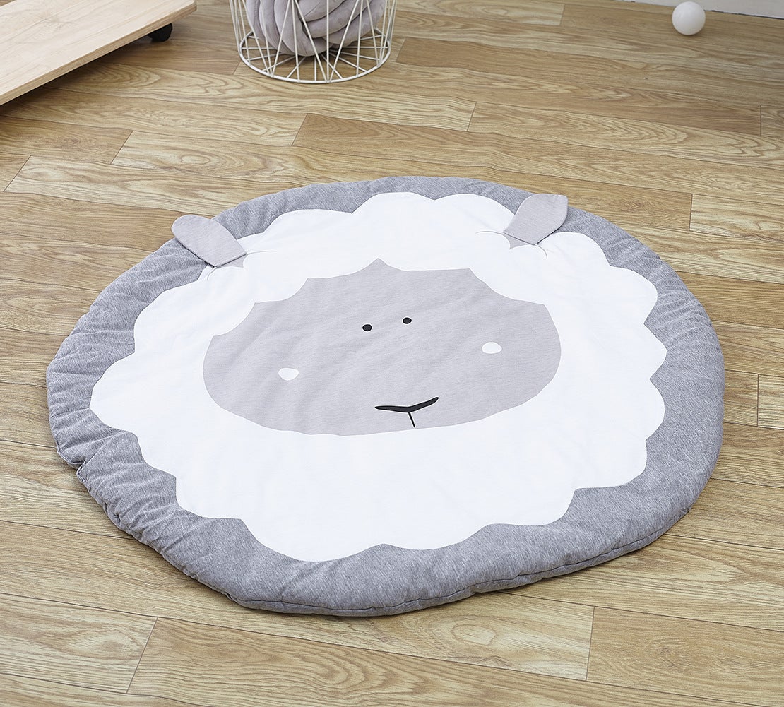 90*90cm Baby Round Play Pad Crawling Mat Crawl Cushion Air-Conditioned Blanket Rug for Kids Children Toddlers Bedroom Tummy Time Blanket