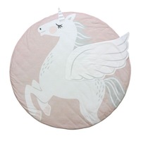 90*90cm Baby Round Play Pad Crawling Mat Crawl Cushion Air-Conditioned Blanket Rug for Kids Children Toddlers Bedroom Tummy Time Blanket
