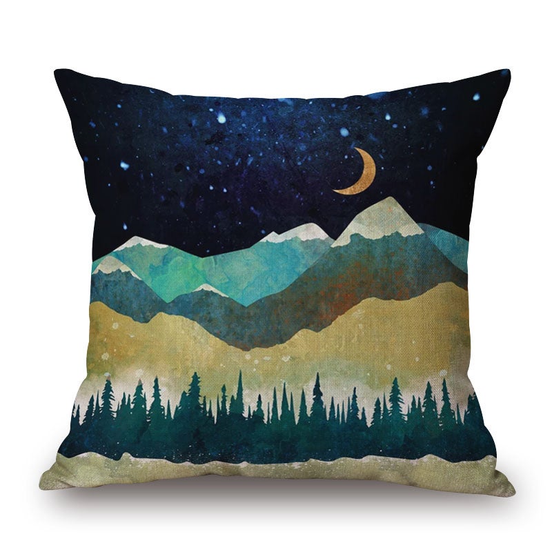 Abstract Watercolor Landscape Painting on Decorative Throw Cushion Cover Pillow Cover Pillow Case for Sofa Couch Bed Chair Living Room Bedroom 84464