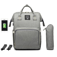 Large Capacity Baby Bag Diaper Bag Maternity Bag Mommy Bag Nappy Bag Stroller Bag with USB Charging Port,Grey