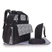 Large Capacity Baby Bag Diaper Bag Maternity Bag Mommy Bag Nappy Bag Stroller Bag Backpack with Insulated Baby Bottle Bag,Black
