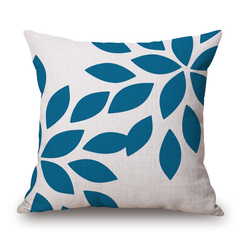 Buy Blue & White Cotton & Linen Pillow Cover Pillow Case Cushion Cover