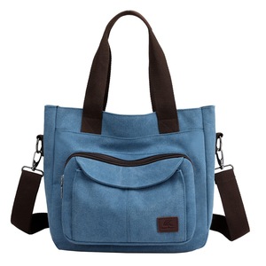 Canvas Tote Purse for Women, Vintage Crossbody Shoulder Bags Small Handbag, Multi-pocket Top Handle Work Bag