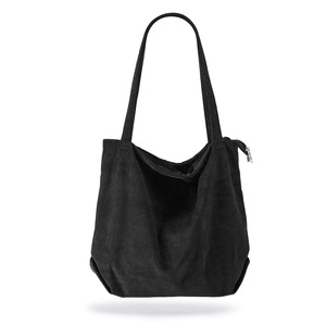Corduroy Tote Bag Shoulder Bag Casual Handbag Large Capacity Bag,Black