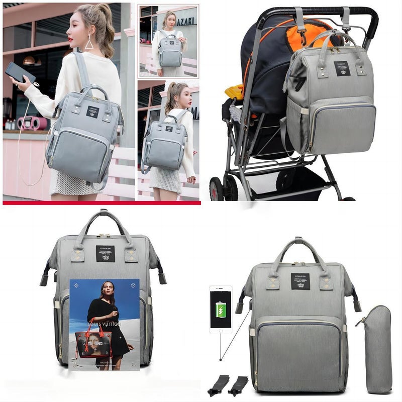 Mommy Bag Waterproof USB Large-capacity Baby Backpack Female 