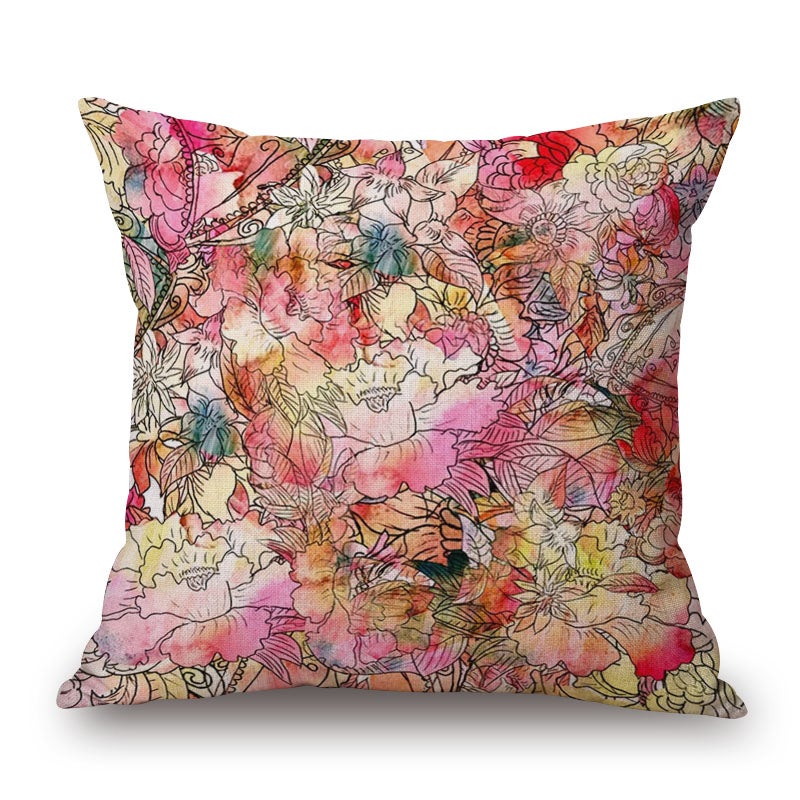 Flowers on Decorative Throw Cushion Cover Pillow Cover Pillow Case for Sofa Couch Bed Chair Living Room Bedroom 80665