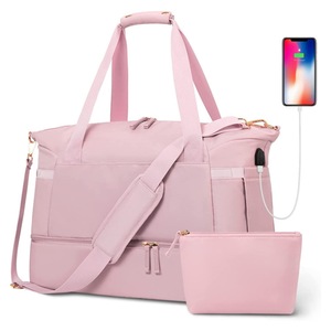 Gym Bag Sports Travel Duffel Bag Weekender Overnight Bag with Wet Pocket and Shoes Compartment