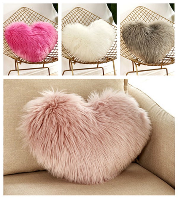 40*50cm Heart Shaped Fluffy Rug for Bedroom Plush Living Room Rug Furry Carpet Shaggy Throw Rug with insert