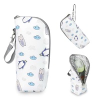 Insulated Baby Bottle Bag Breastmilk Cooler Bag, Reusable Baby Bottle Tote Bag,Penguin