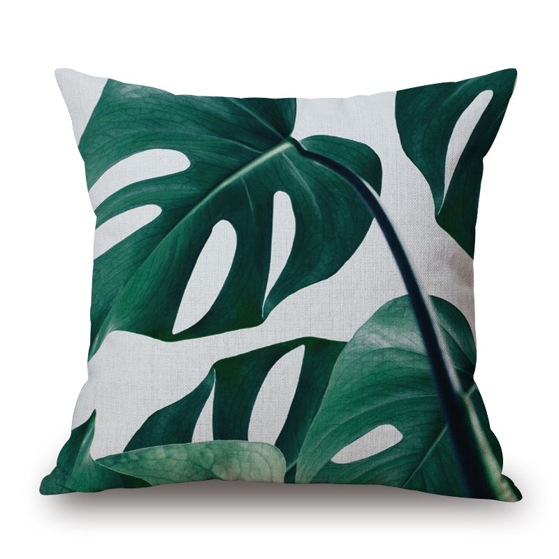 Leaves on Green Plant Decorative Throw Cushion Cover Pillow Cover Pillow Case for Sofa Couch Bed Chair Living Room Bedroom 81430