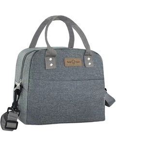 Lunch Bag Insulated Lunch Box with Adjustable Shoulder Strap for Office Work Picnic School Beach Travel,Grey