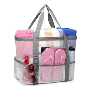 White Mesh Beach Bag Beach Tote Beach Toy Bag Waterproof Sandproof Pool Bag Beach Travel Bag