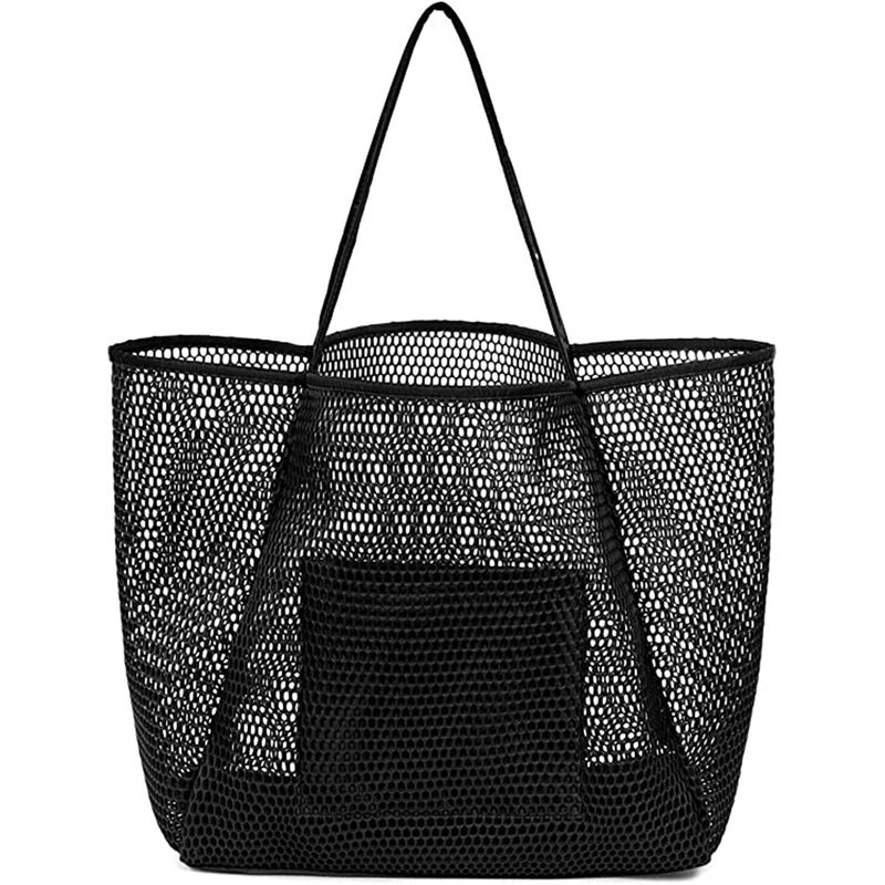 Buy Mesh Beach Bag Tote Bag Shoulder Bag for Pool Swimming,Black MyDeal