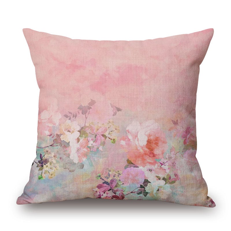 Pink Flowers on Decorative Throw Cushion Cover Pillow Cover Pillow Case for Sofa Couch Bed Chair Living Room Bedroom 80662