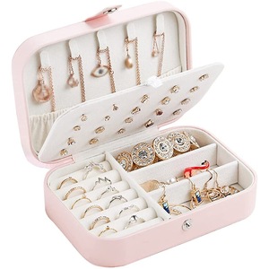 Portable Travel Jewelry Organiser Box for Rings Earrings Necklace Bracelets,Pink