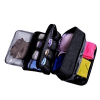 Portable Underwear Bra Storage Bag Waterproof Travel Toiletry Organizer,Black