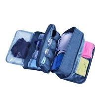 Portable Underwear Bra Storage Bag Waterproof Travel Toiletry Organizer,Blue