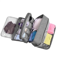 Portable Underwear Bra Storage Bag Waterproof Travel Toiletry Organizer,Grey