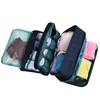 Portable Underwear Bra Storage Bag Waterproof Travel Toiletry Organizer,Navy