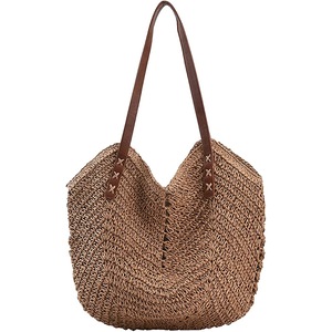 Straw Beach Bag for Women Summer Beach Bag Soft Woven Tote Bag Large Rattan Shoulder Bag for Vacation,Coco