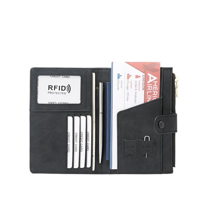 Buy Travel Wallet Phone Holder Clutch Travel Purse with Zipper,Black