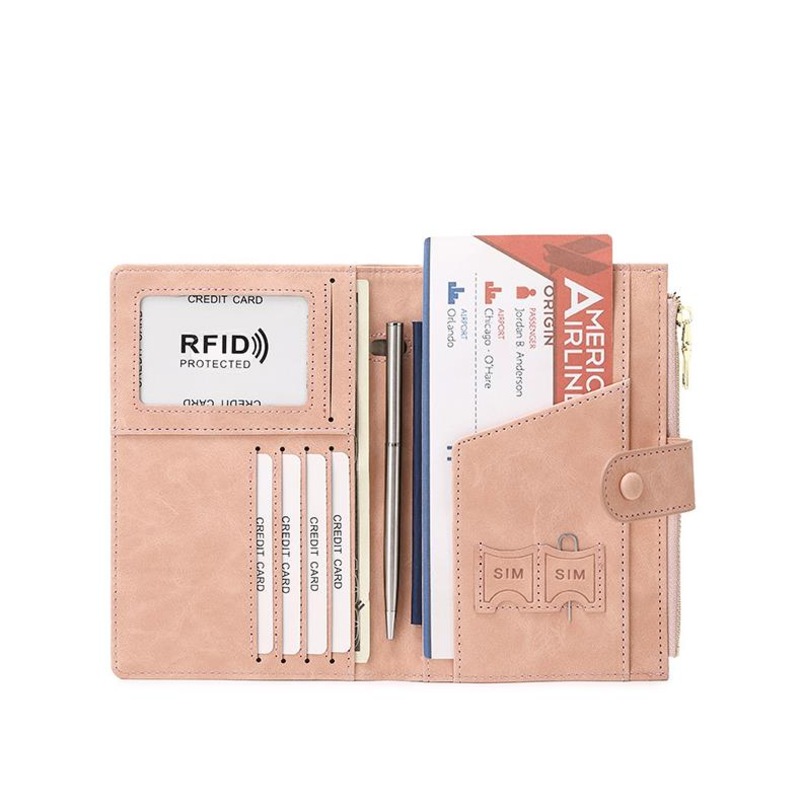 Buy Travel Wallet Phone Holder Clutch Travel Purse with Zipper,Pink