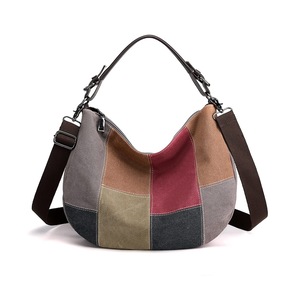 Vintage Shoulder Bag Canvas Crossbody Bag Women Handbag Multi-pocket Satchel Ladies Hobo Tote for Travel Work Shopping Daily Use