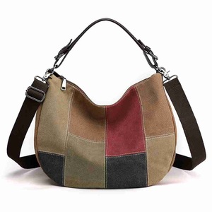 Vintage Shoulder Bag Canvas Crossbody Bag Women Handbag Multi-pocket Satchel Ladies Hobo Tote for Travel Work Shopping Daily Use