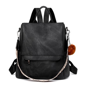 Women Backpack PU Leather Casual Shoulder Bag,Black