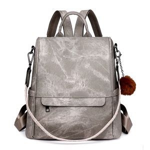 Women Backpack PU Leather Casual Shoulder Bag,Grey