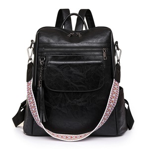 Women Backpack Vegan PU Leather Large Travel Backpack Shoulder Bag,Black